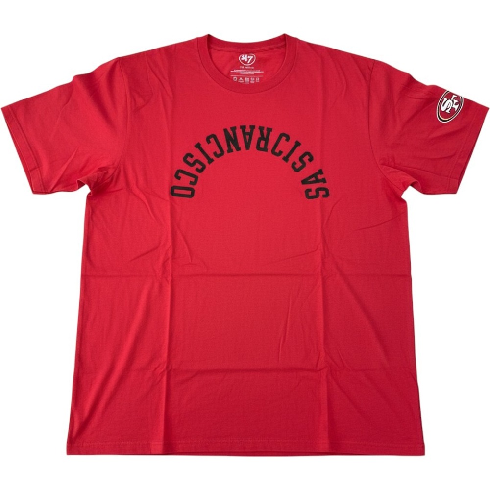 47 Brand San Francisco 49ers Flip Script NFL Red Cotton Tee Shirt Mens XXL NEW